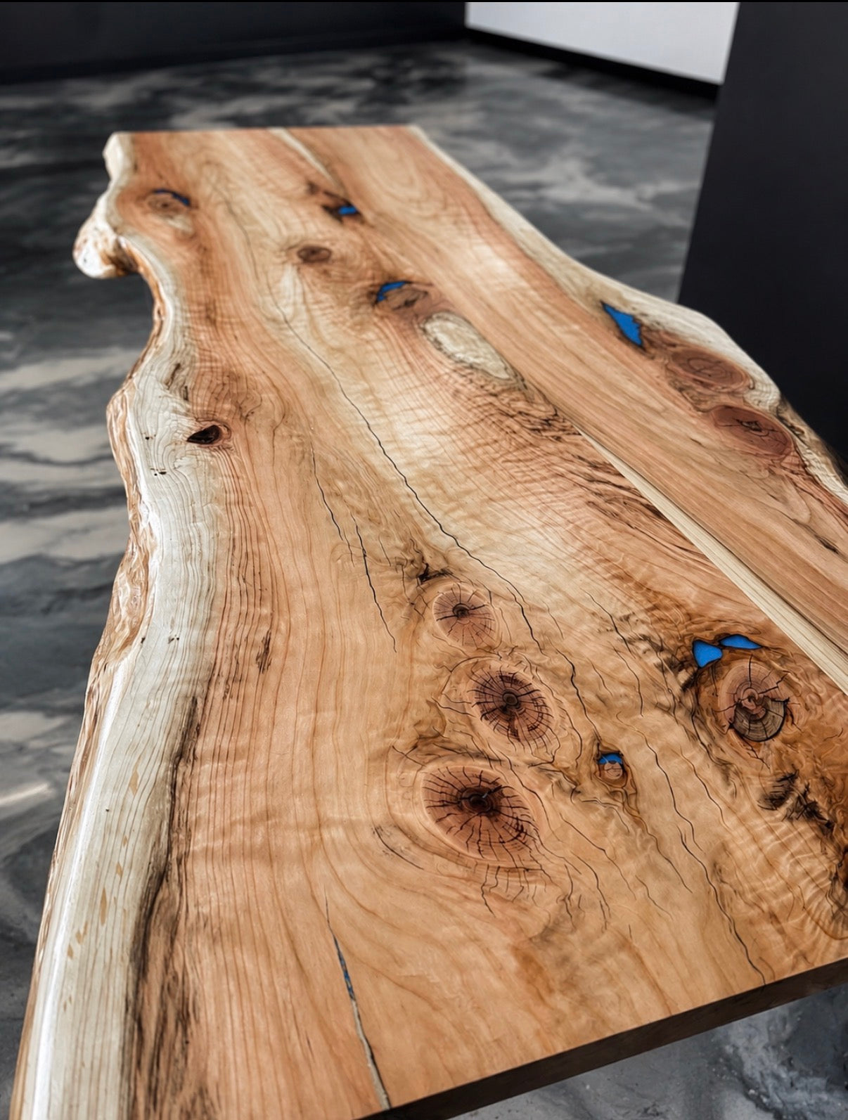 Curly Dawn Redwood Live Edge Table | Handcrafted Wood Table