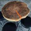 NEON ORANGE EPOXY CIRCLE TABLE