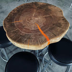 NEON ORANGE EPOXY CIRCLE TABLE