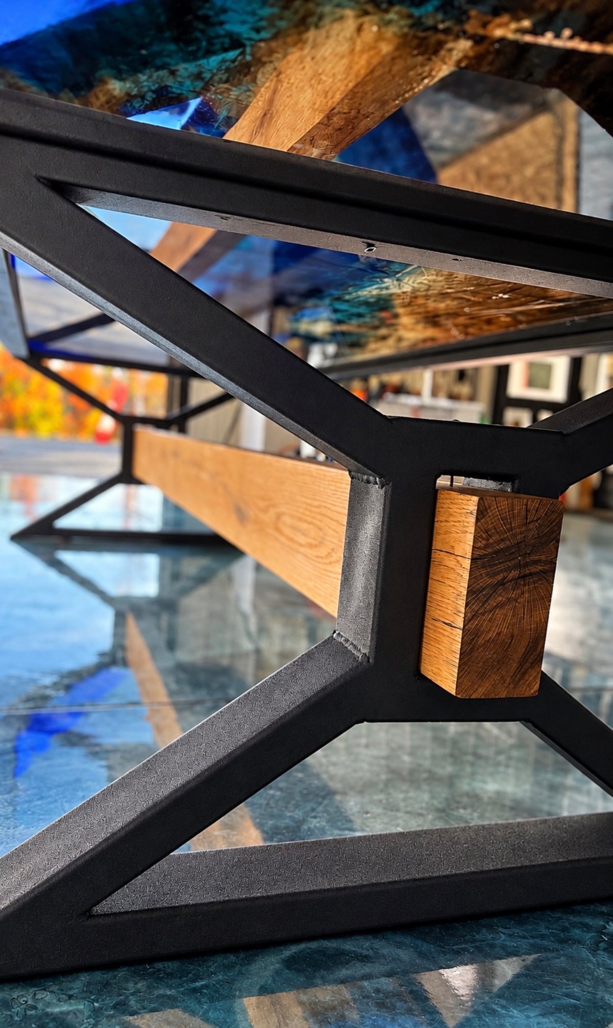 Midnight River | 12-Foot Spalted Maple & Blue Epoxy River Table – WOODBROS