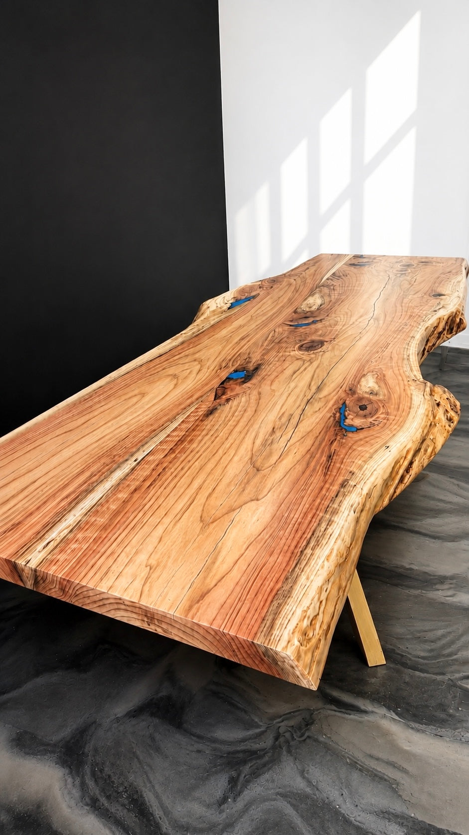 Curly Dawn Redwood Live Edge Table | Handcrafted Wood Table